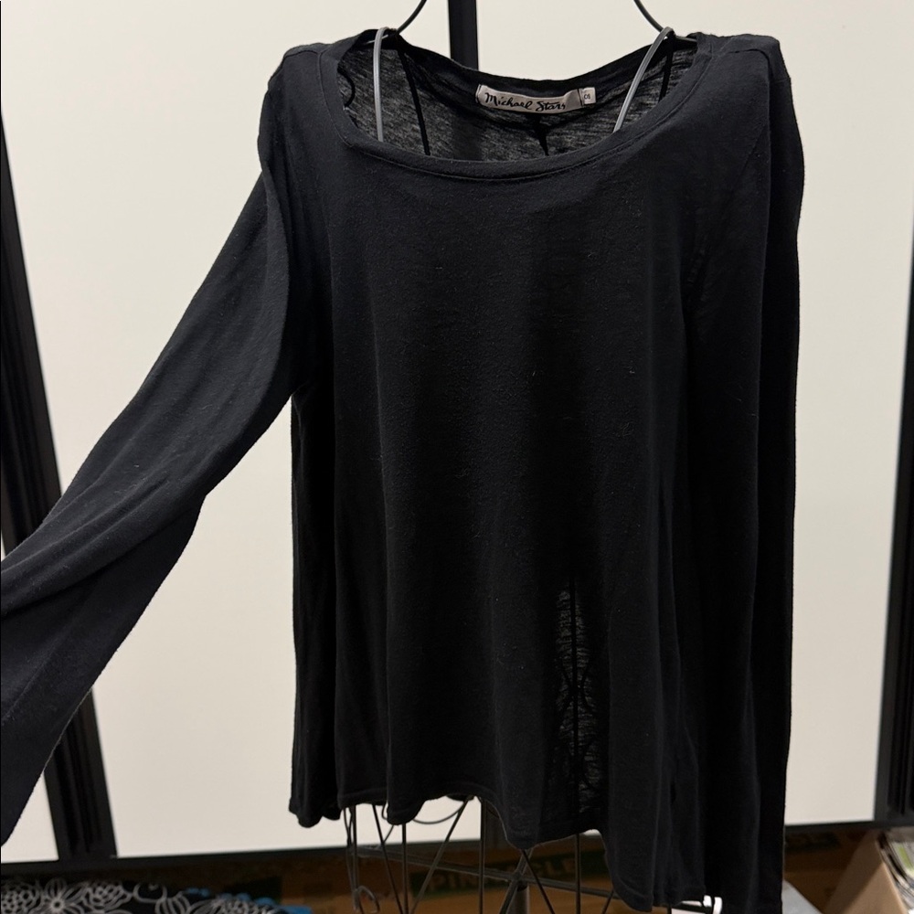 Michael Stars Classic Black Long Sleeve Top